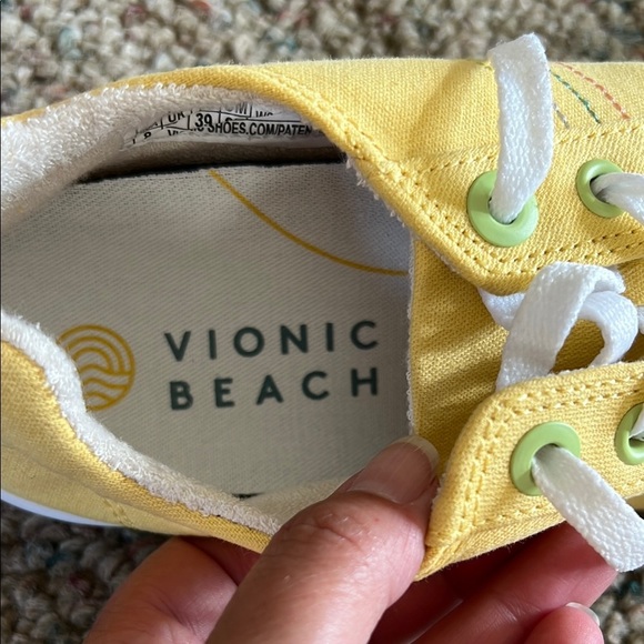 Vionic Yellow and White Sneakers with Classic Low-Top Design - Picture 3 of 7